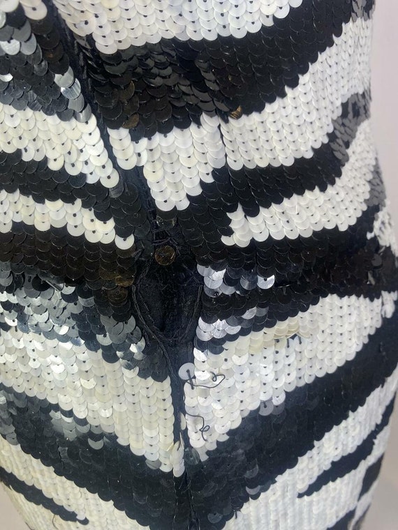 1980s Pure Silk Zebra Sequin Dress - image 7