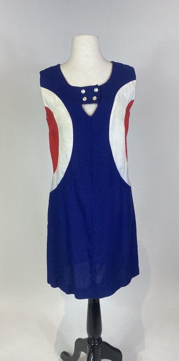 1960s Colorblock Canvas Shift Dress - image 2