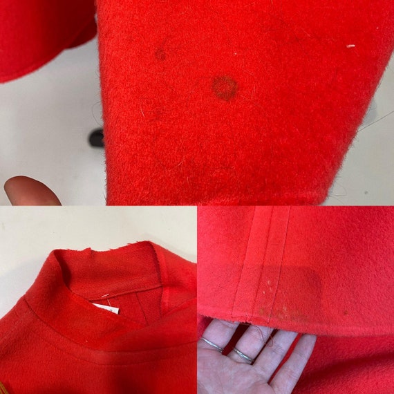 1960s - 1970s Bright Red Mod Wool Cape Coat - image 8