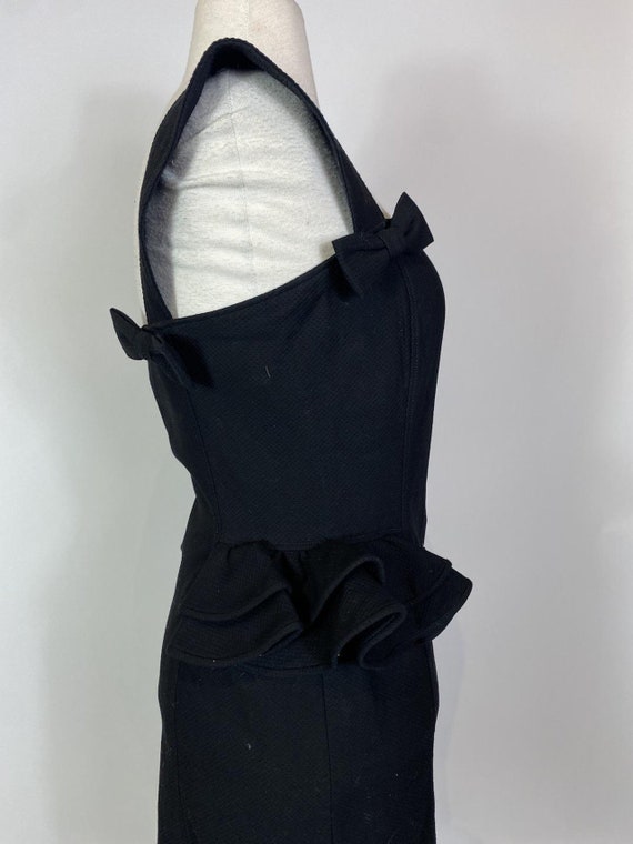 1980s - 1990s Black Ungaro Mini Dress with Bow De… - image 6