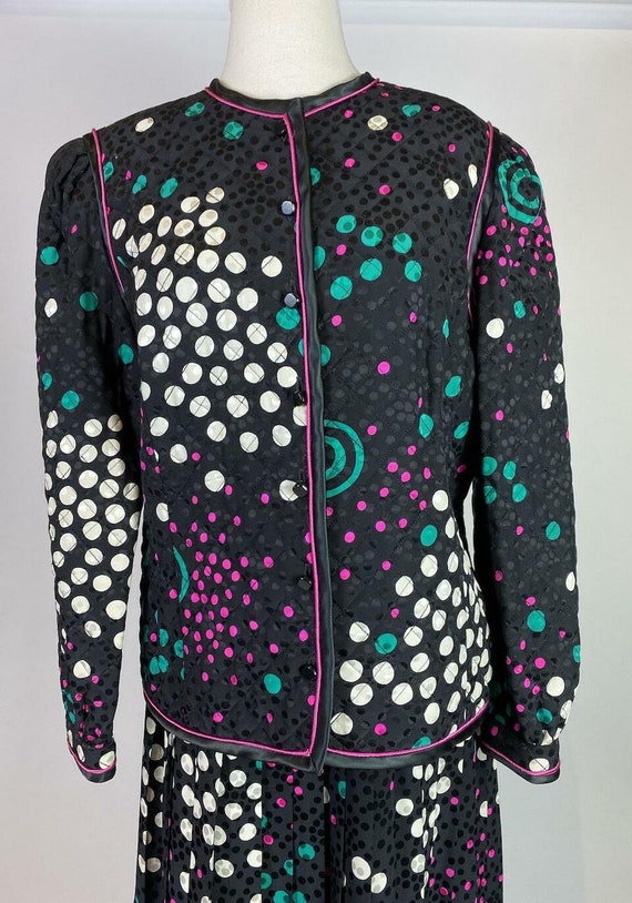 1980s - 1990s Saks Fifth Avenue Quilted Polka Dot… - image 4