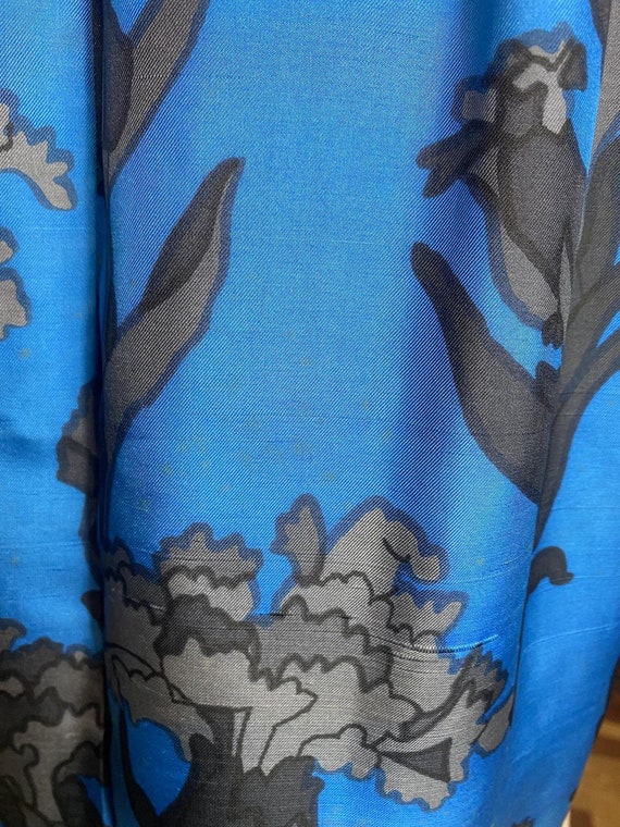 1940s Silk Bold Floral Print Wiggle Cocktail Dress - image 6