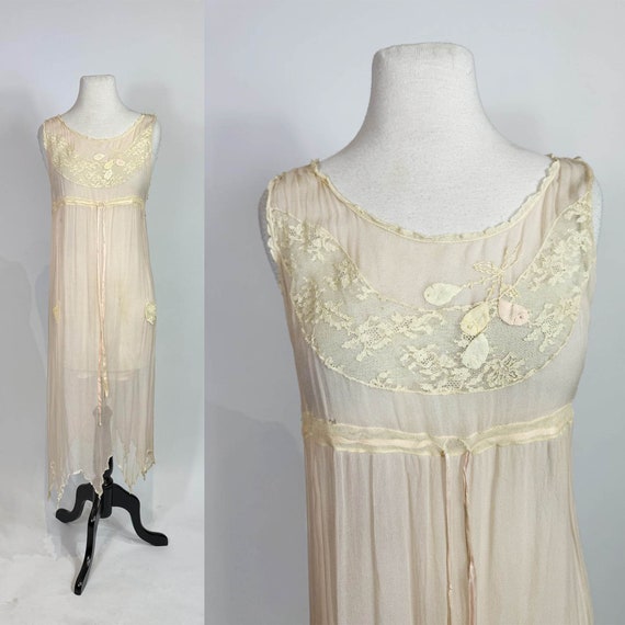 Late 1800s - Early 1900s Victorian Sheer Silk Lac… - image 1