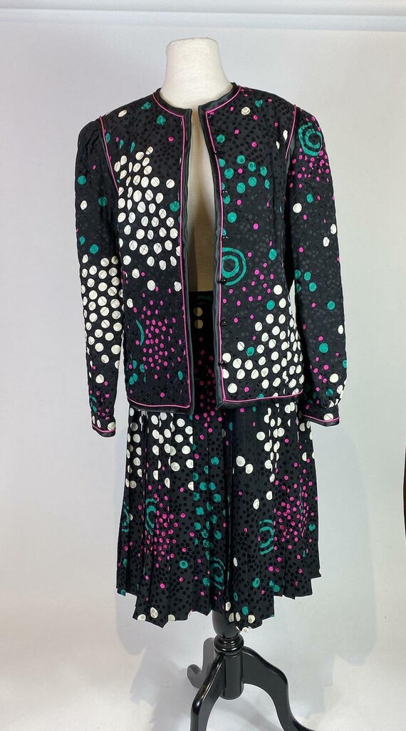 1980s - 1990s Saks Fifth Avenue Quilted Polka Dot… - image 3