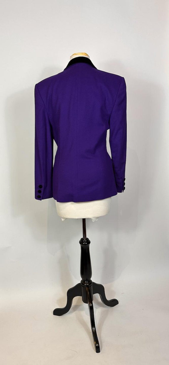 1980s - 1990s Louis Feraud Purple Wool Blazer Jac… - image 7