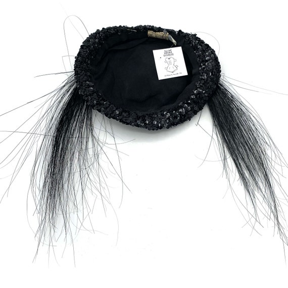 1940s-50s Best Co. Sequin Feather Hat - image 5