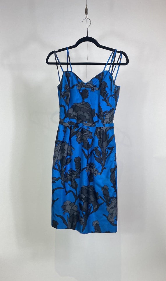 1940s Silk Bold Floral Print Wiggle Cocktail Dress - image 2