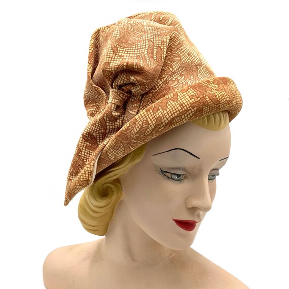 1920s Paisley Velour Bucket Cloche Hat Gem