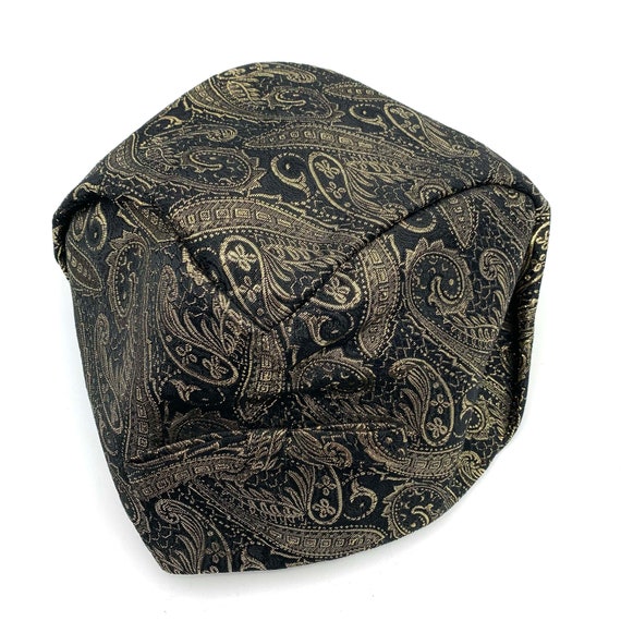 1960s Metallic Sculptural Paisley Brocade Beret S… - image 4