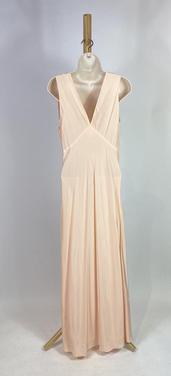 1940s - 1950s Pink Rayon Maxi Slip Dress Bias Cut… - image 3