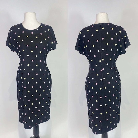 1960s Black Polka Dot Dress - image 1