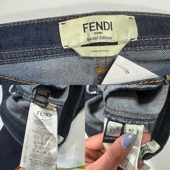 Y2K FENDI Multicolor Studded Denim Capri Pants Etsy UK