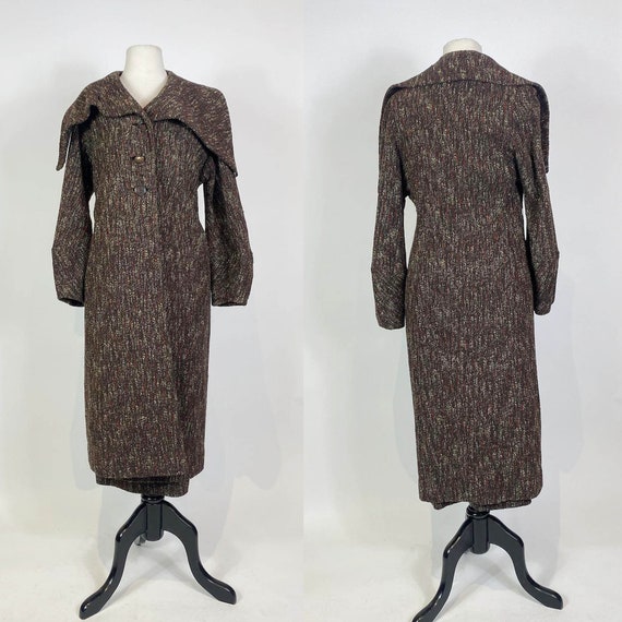 1920s Jumbo Collar Tweed Skirt and Jacket 2 pc. S… - image 1