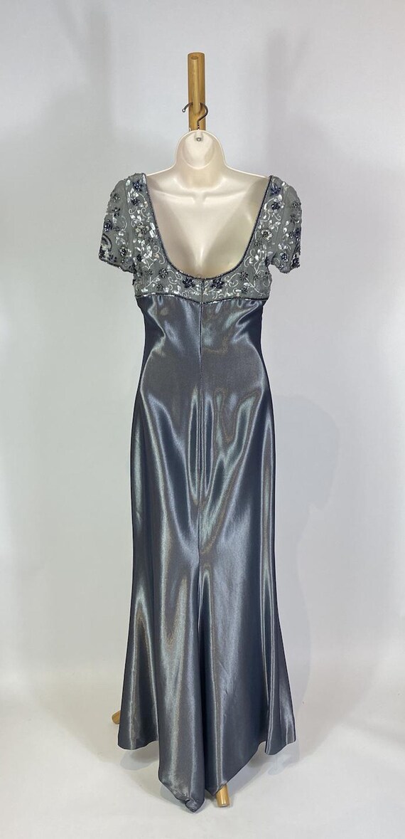 1990s - Y2K Escada Couture Metallic Silver Liquid… - image 5