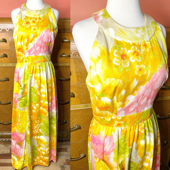 1970s Tori Richard Pastel Hawaiian Floral Print M… - image 1