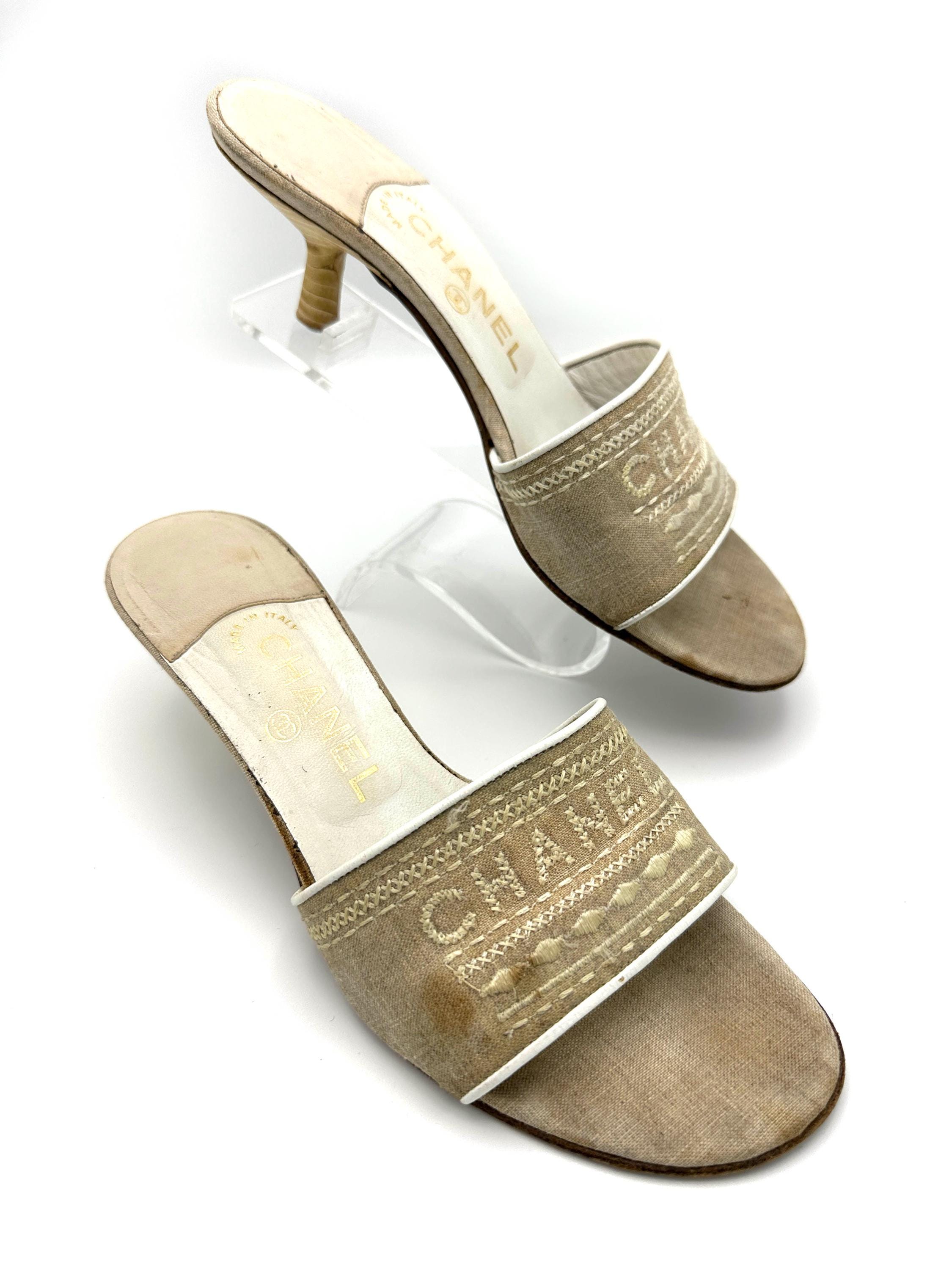 90s Sandals Chanel - Etsy