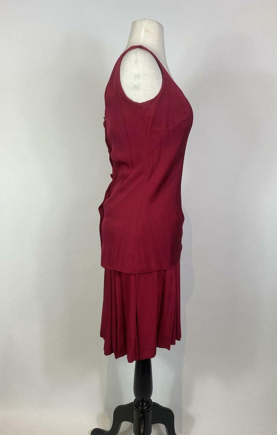1950s - 1960s Cranberry Button Back Dress - image 3