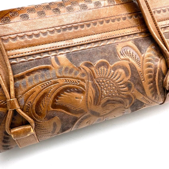 1970s Avelar Tooled Leather Top Handle Bag - image 6