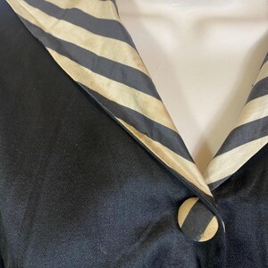 1940s Black Cotton Striped Trim Day Dress image 3