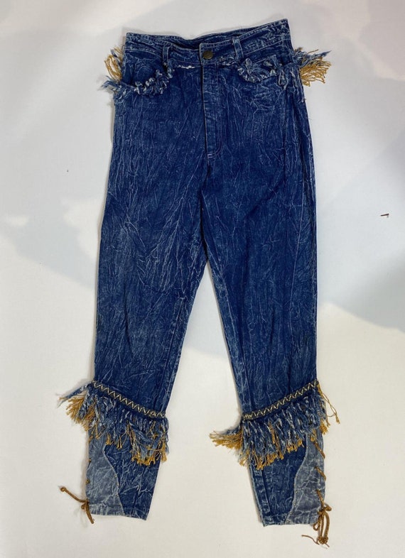1980s Carreli Acid Wash Denim Jacket Top and Jean… - image 7
