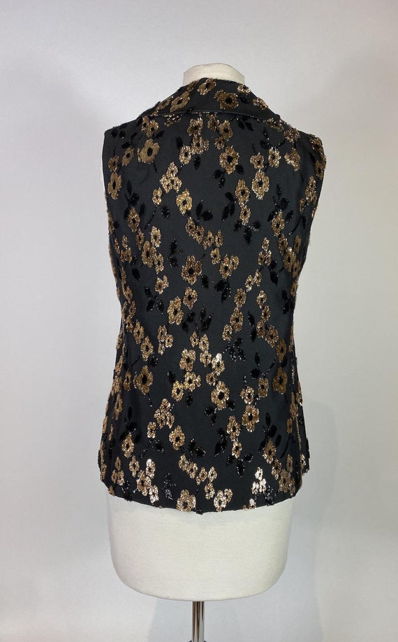 1970s Tinsel Floral Print Vest - image 4