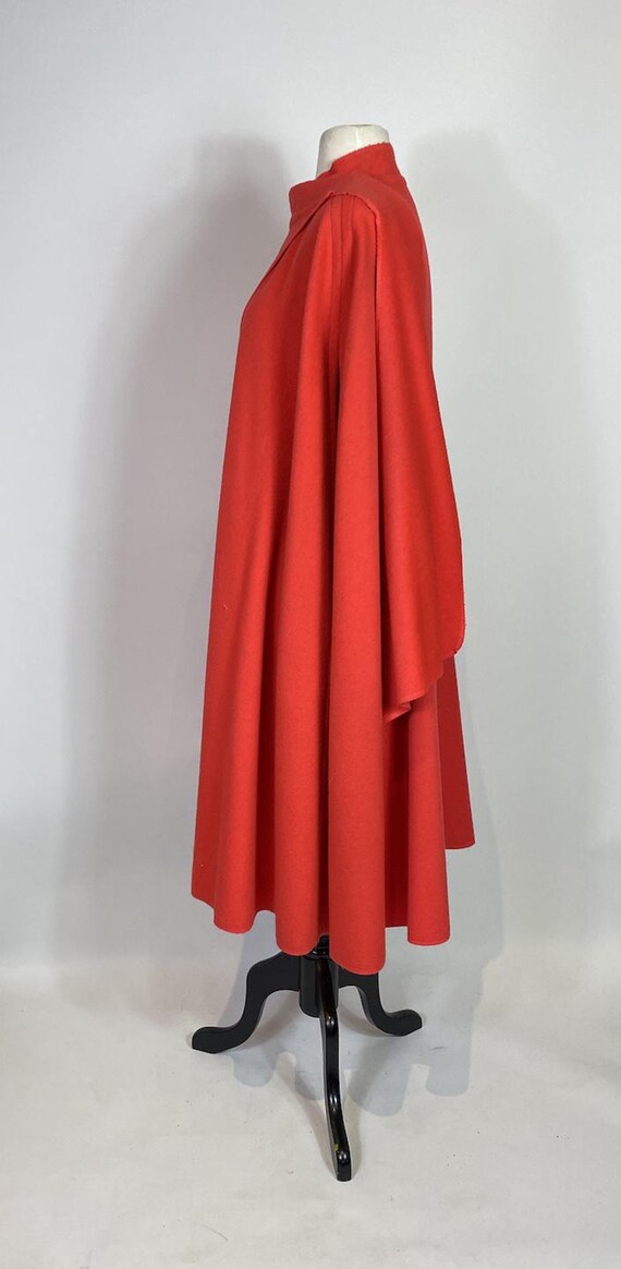 1960s - 1970s Bright Red Mod Wool Cape Coat - image 5