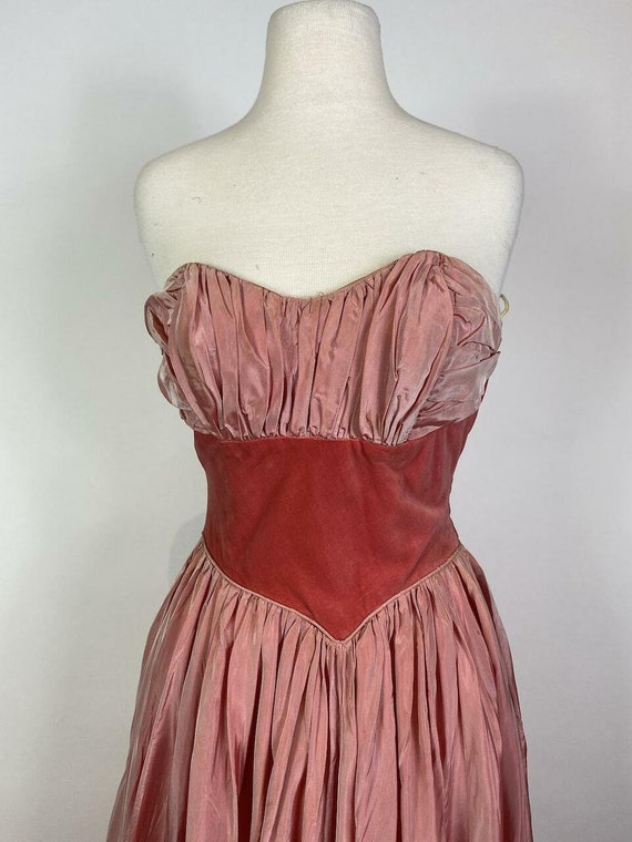 1950s Silk Taffeta and Velvet Bolero Gown Set - image 6