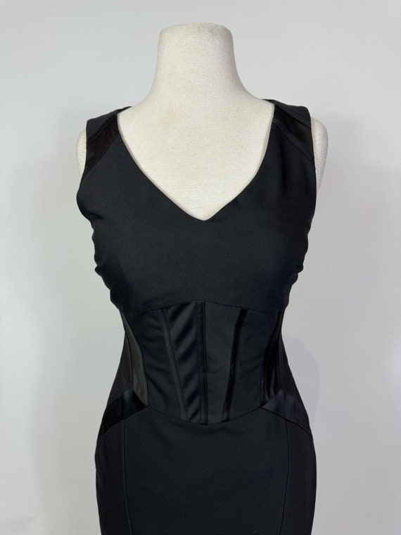 1990s - Y2K Cache Corseted Little Black Bodycon D… - image 4