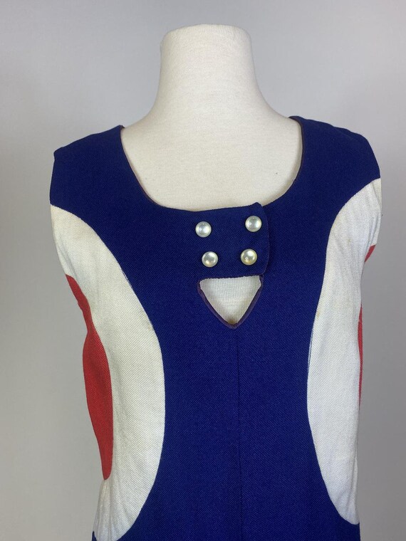 1960s Colorblock Canvas Shift Dress - image 6