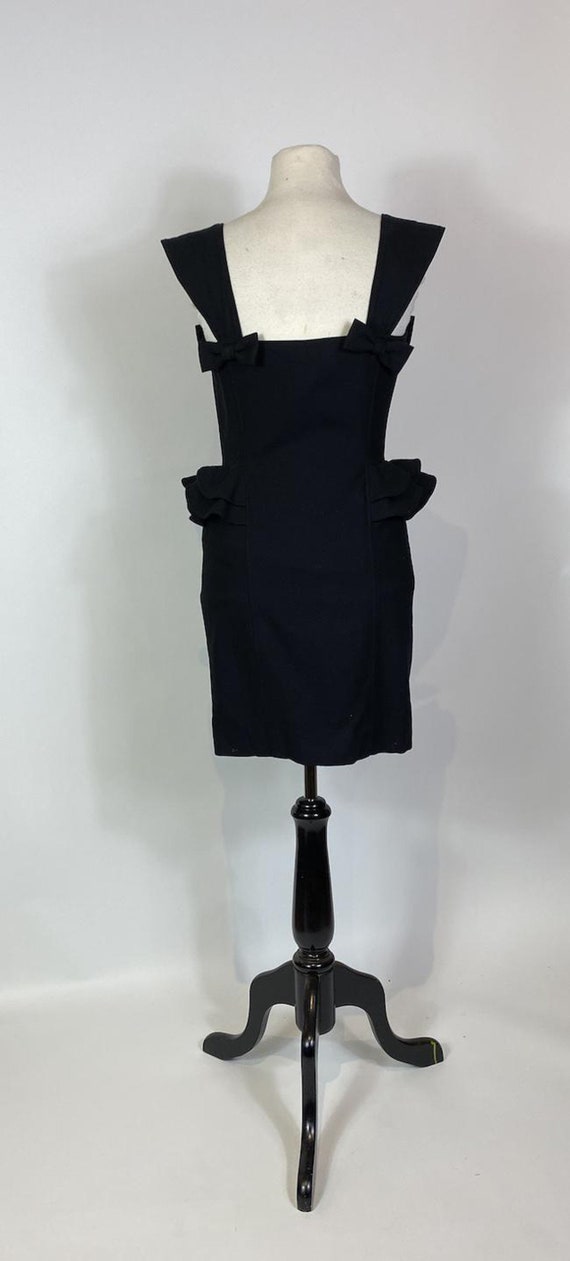 1980s - 1990s Black Ungaro Mini Dress with Bow De… - image 7