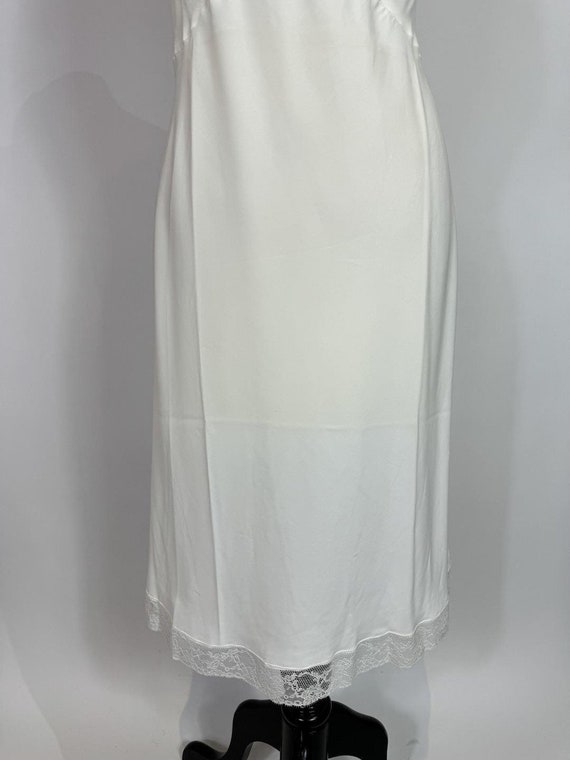 1950s - 1960s Barbizon White Crepe Lace Slip Dress - image 8
