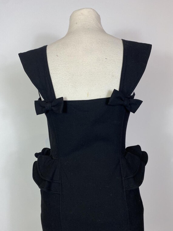 1980s - 1990s Black Ungaro Mini Dress with Bow De… - image 8
