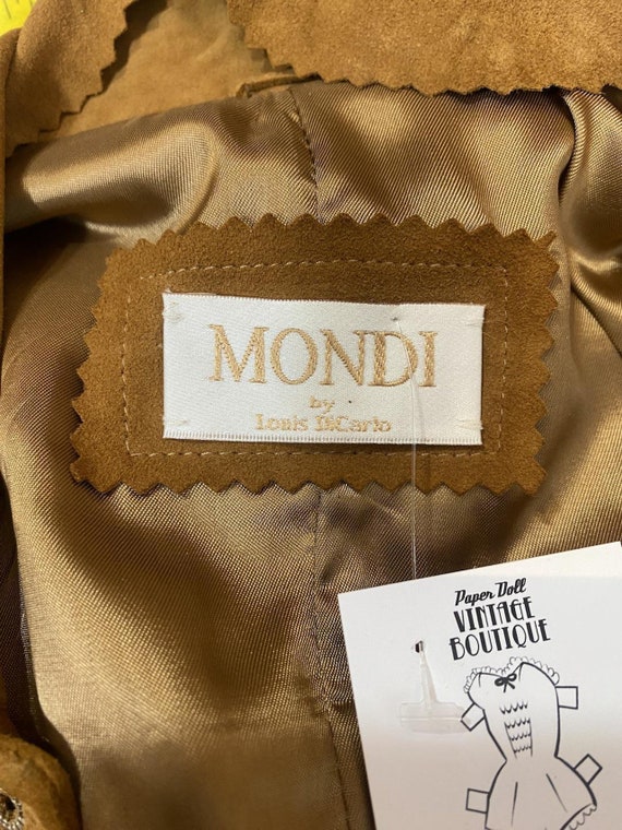 1990s Mondi Brown / Tan Suede Leather Vest Top - image 8