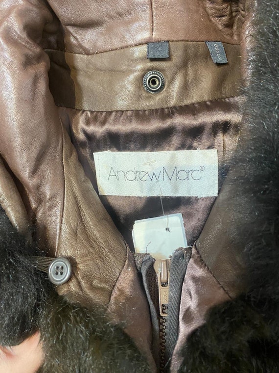 1990s Andrew Marc Brown Rabbit Fur Vest - image 7