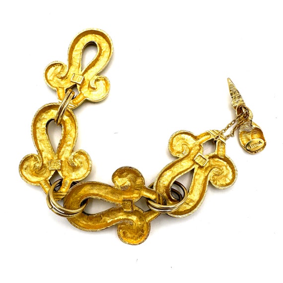 1990s YOHAI Signed Golden Swirl Bracelet - image 3