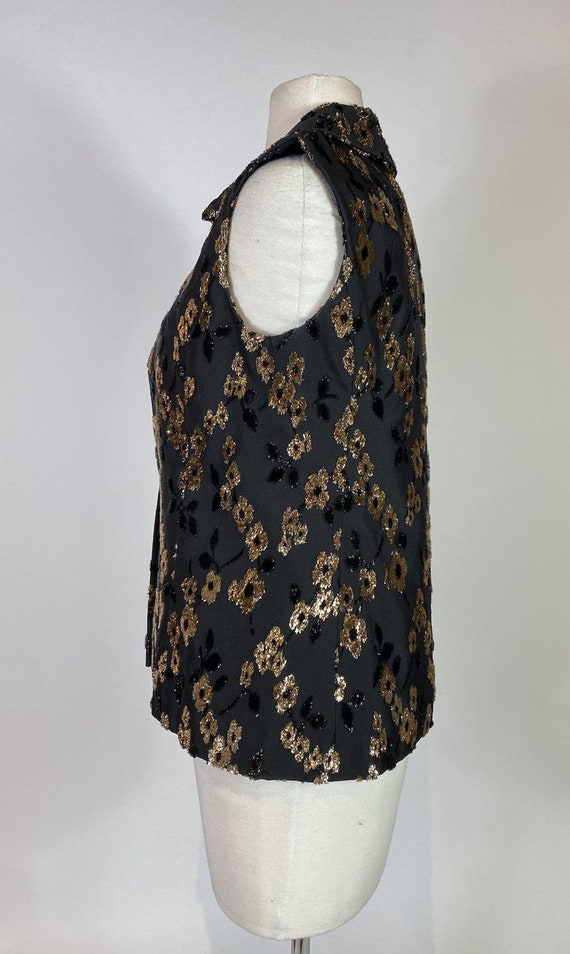 1970s Tinsel Floral Print Vest - image 3