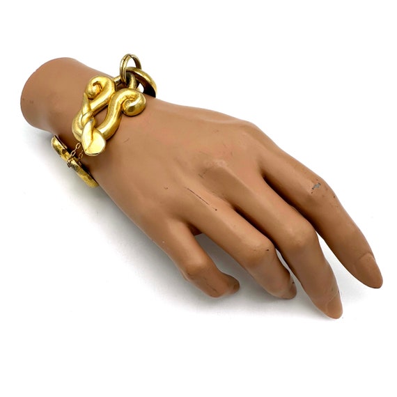 1990s YOHAI Signed Golden Swirl Bracelet - image 4