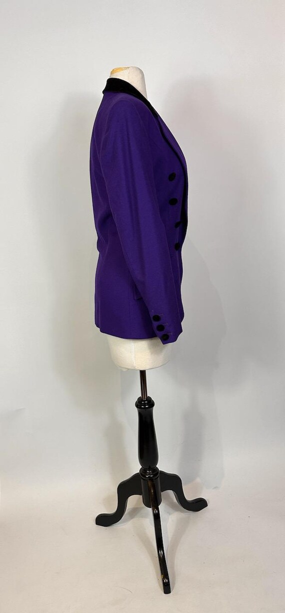 1980s - 1990s Louis Feraud Purple Wool Blazer Jac… - image 6