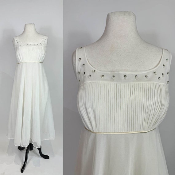 1950s - 1960s Eve Stillman White Nylon Sequin Bab… - image 1