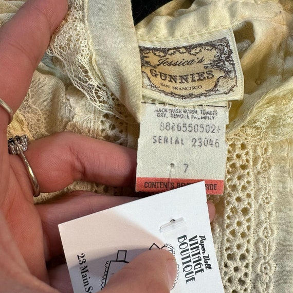 1970s - 1980s Jessica's GUNNE SAX White Lace Prairie … - Gem