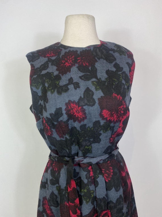 1950s - 1960s Woven Wool Floral Print Cocktail Dr… - image 3