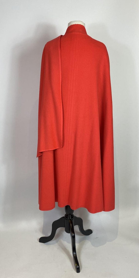 1960s - 1970s Bright Red Mod Wool Cape Coat - image 7