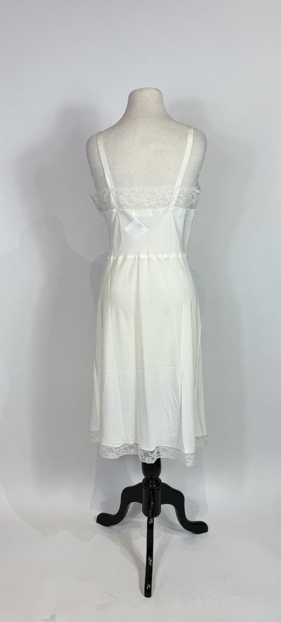1950s - 1960s Barbizon White Crepe Lace Slip Dress - image 6