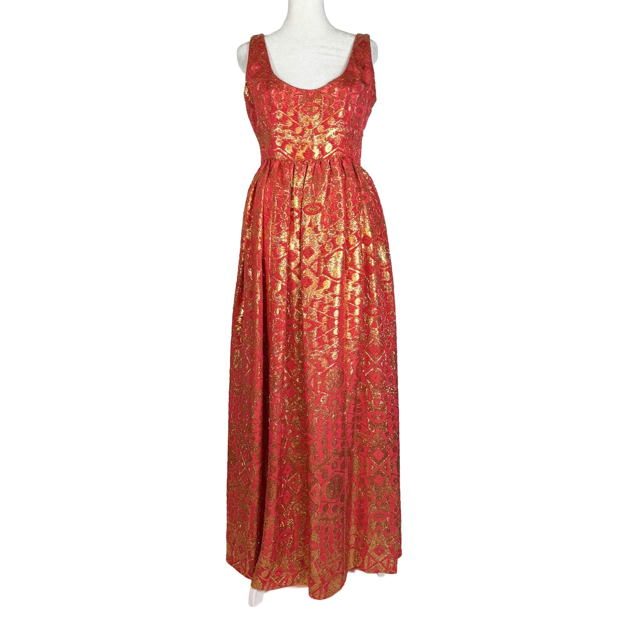 1970s Harvey Berin Gold Metallic Gown