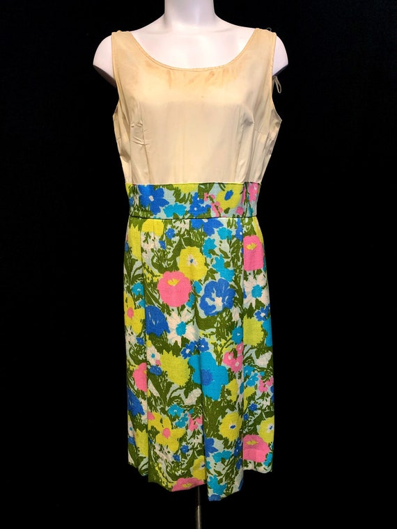 1960's Bright Floral 2 Piece Dress - image 8