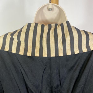 1940s Black Cotton Striped Trim Day Dress image 7