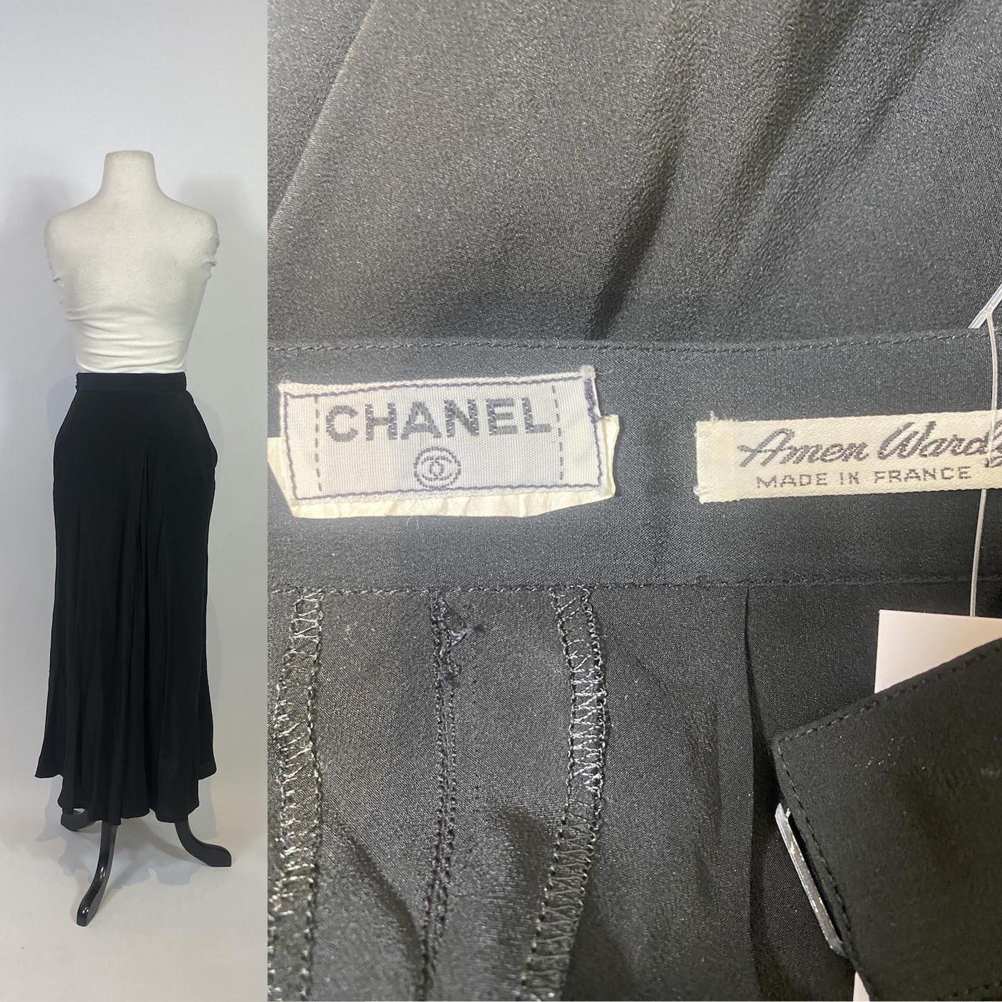 VINTAGE CHANEL LONG SKIRT IN SYNTHETIC LACE 22230 black 34 XS SKIRT  ref.894598 - Joli Closet