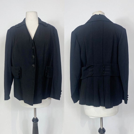 1890s Late Victorian Black Wool Jacket - image 1