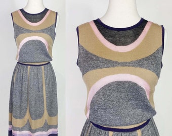 1990's - Y2K MISSONI Wool Blend Color Block Dress