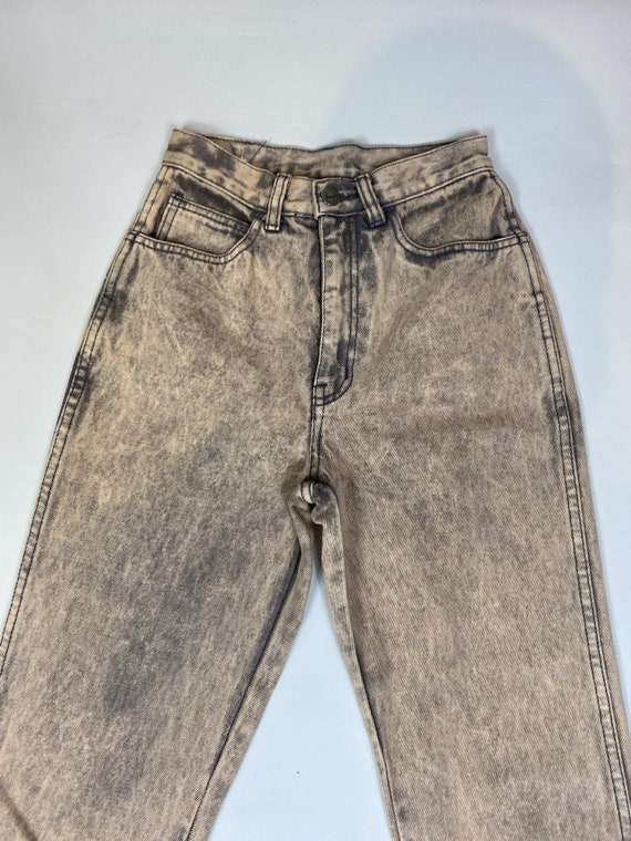 Vintage 80s Traffic Beige Acid Wash Mom Jeans - image 4
